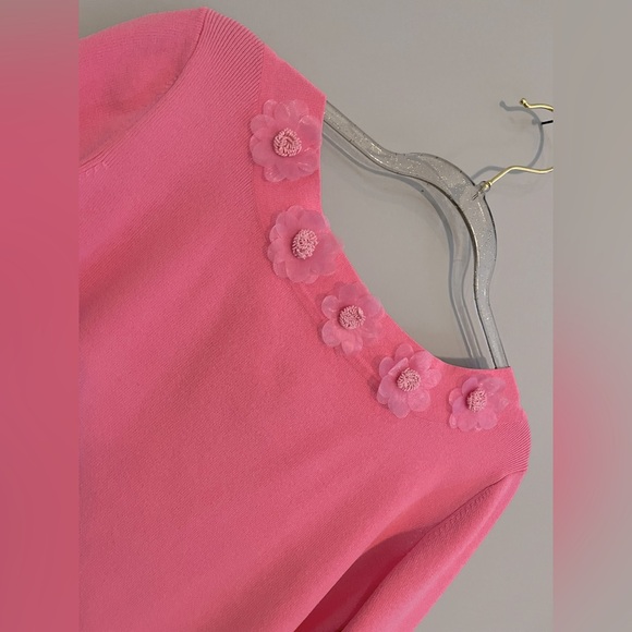 VINTAGE JOSEPH A. BLOUSE WITH FLORAL EMBELLISHMENTS - Picture 3 of 4